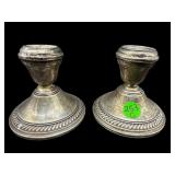 PR OF STERLING WEIGHTED CANDLESTICKS