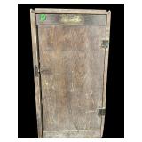 ANTIQUE MILLER LOCK CO HANGING PRIMITIVE CABINET