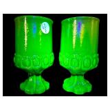 PR OF TIFFIN GLASS GREEN URANIUM STEMS