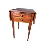 MAHOGANY EARLY DROP LEAF 2 DRAWER WORK TABLE
