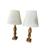 LOT OF 2 TURNED PINE LAMPS