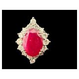 PLATINUM NATURAL RARE UNHEATED RED RUBY &
