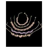 LOT OF 5 VINTAGE COSTUME JEWELRY NECKLACES