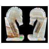 RAY PITTMAN THE WHITE KNIGHT ONYX HORSE BOOKENDS