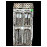WOODEN CARVED EUROPEAN SHUTTER WALL HANGING