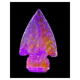 WILKERSON GLASS SELENIUM GLOW ARROWHEAD