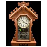 INGRAHAM WALNUT VICTORIAN MANTLE CLOCK