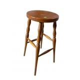 OAK ALL TURNED LEG STOOL