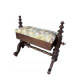 19TH CENT. ALL TURNED MAHOGANY EMPIRE STOOL