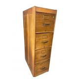 TIGER OAK 4 DRAWER FILE CABINET
