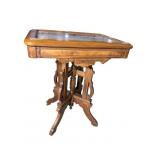 WALNUT VICTORIAN CARVED MARBLE TOP PICTURE FRAME