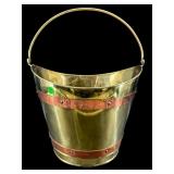 BRASS AND COPPER BUCKET WITH HANDLE