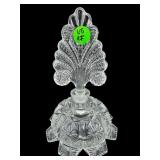 LARGE ART DECO PRESSED GLASS PERFUME BOTTLE