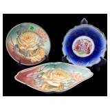 3 PC LOT OF HAND PAINTED PORCELAIN
