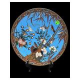 LARGE ANTIQUE CLOISONNE CHARGER