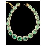 14K EMERALD & DIAMOND BRACELET