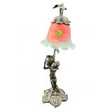 FIGURAL ART GLASS LAMP