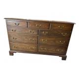 HENKEL HARRIS SOLID MAHOGANY 9 DRAWER DRESSER