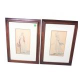 TWO FASHION SCENE LITHOGRAPHS