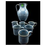 7 PC NC JUGTOWN WARE POTTERY WATER SET