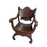CARVED MAHOGANY SAVANNAH ROLLO CHAIR