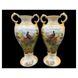 PR PORCELAIN PHEASANT VASES