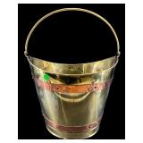 BRASS AND COPPER BUCKET WITH HANDLE