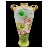 ANTIQUE HAND PAINTED NIPPON GREEN AND PINK