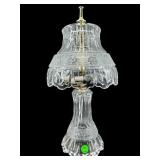 CRYSTAL AND FROSTED FLOWER BOUDOIR TABLE LAMP