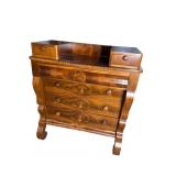 MAHOGANY FLAME GRAIN 19TH CENT. EMPIRE CHEST