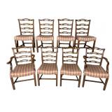 8 SOLID MAHOGANY CHIPPENDALE RIBBON BACK CHAIRS