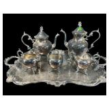 6 PC ORNATE SILVERPLATE TEA SET