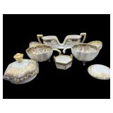 8 PC LOT OF MISC COBALT HEAVY GOLD NIPPON PIECES