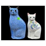 PR OF LAUREL BURCH STYLE CERAMIC CAT FIGURES
