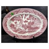 JAPAN RED WILLOW PORCELAIN PLATTER