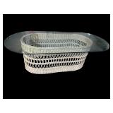 HENRY LINK WICKER GLASS TOP COFFEE TABLE
