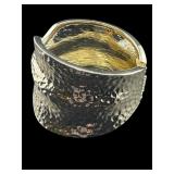 DESIGNER IMAN GOLD TONE CLAMPER CUFF BRACELET