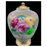 SMALL ANTIQUE HAND PAINTED NIPPON RED AND PINK