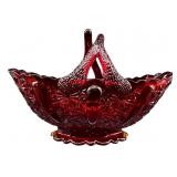 FENTON AMBERINA/RUBY SPLIT TWIG DAISY & BUTTON