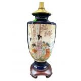 SMALL ORIENTAL COBALT PORCELAIN TABLE LAMP