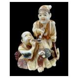 ANTIQUE SIGNED CARVED JAPANESE NETSUKE