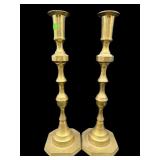 PR OF OVERSIZED BRASS CANDLESTICKS