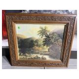 ORNATE OAK FRAMED HUDSON VALLEY PRINT