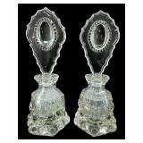 PR OF L.E SMITH BEADED MEDALLION PERFUME BOTTLES