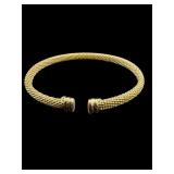 DESIGNER ITALY GOLD OVER STERLING CUFF BRACELET