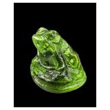SELENIUM ART GLASS FROG PAPERWEIGHT