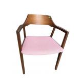 WALNUT MCM BARREL BACK ARM CHAIR