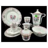9 PC LIMOGES FRANCE ROSES TEA SET