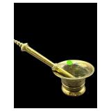 ANTIQUE BRASS MORTAR & PESTLE