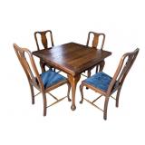 MAHOGANY ENGLISH PUB TABLE AND 4 CHAIRS